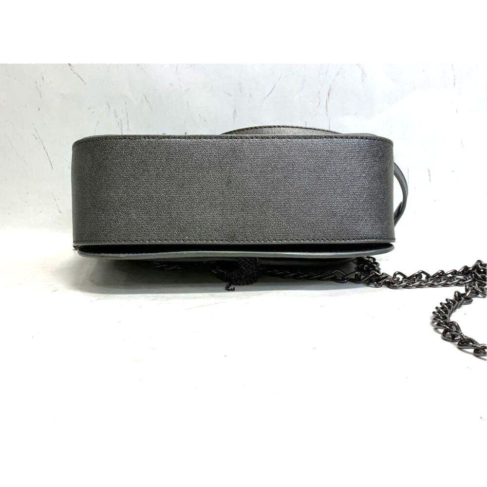 Mario Valentino Metallic Pewter PVC Chain Crossbody with Wallet - Picture 3 of 6